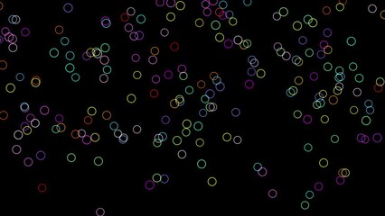 Wall Mural - illustrative animation of colorful bubbles on the empty black background
