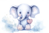 Fototapeta Dziecięca - Illustration elephant character art drawing ballon animal cute print graphic cartoon baby