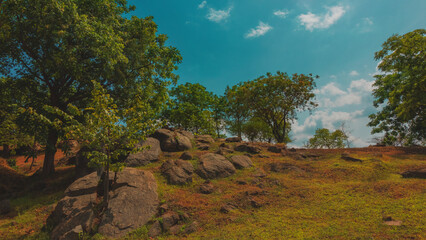 Sticker - Rural brown park with rocks and stones in Abuja, Nigeria