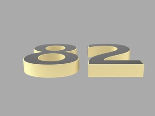 Poster - gold number digit 3d illustration one two three