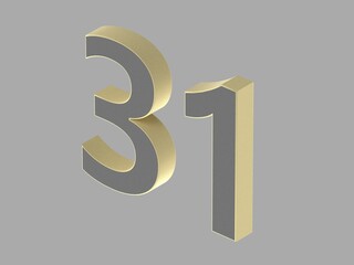 Sticker - 3d number isolated render illustation texture