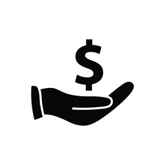 Poster - money icon vector hand holding dollar sign money icon  finance sign