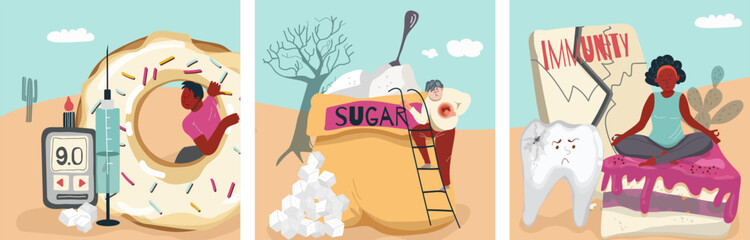 Wall Mural - Sugar Addiction Square Composition