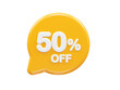 © RABEYA - 50 percent off text effect 3d rendering illustration