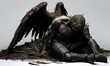 With his ethereal wings and brooding presence, the fallen angel man embodies dark fantasy.