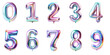 © Agnieszka - Numbers from 0 to 9 made with foil holographic birthday balloons