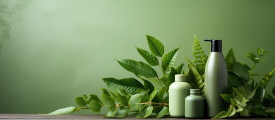 Poster - Trendy eco friendly hair care products with organic and natural elements