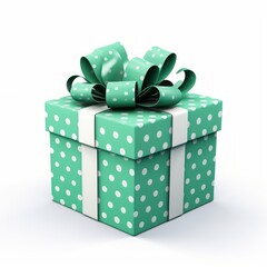 Sticker - Bright colored gift. Box with bow.