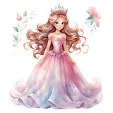 PRINCESS watercolor, element clip art