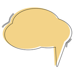 Poster - Yellow speech bubble on a transparent background. Thought bubble png.