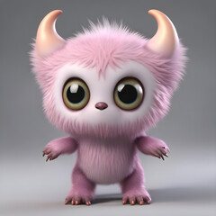 cute little monster smooth skin soft fur bright eyes