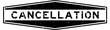 Grunge black cancellation word hexagon rubber seal stamp on white background