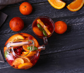 Wall Mural - natural organic citrus fruit tea