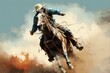 Riding the Bucking Bronc: A Thrilling Cowboy Action in Dusty Rodeo Arena