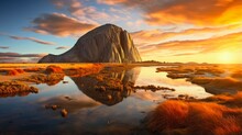 Sunset Landscape With Morro Rock In Morro Bay - Serenity At Its Best