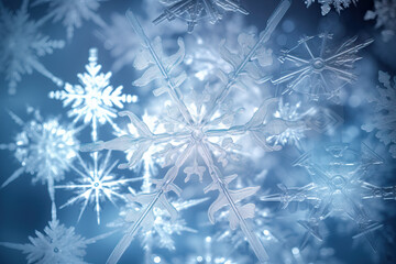 Poster - Winter wallpaper with snowflakes