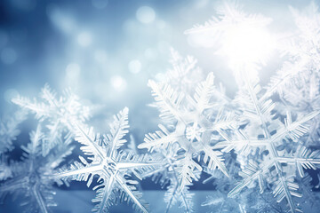 Poster - Winter wallpaper with snowflakes