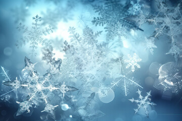 Poster - Winter wallpaper with snowflakes