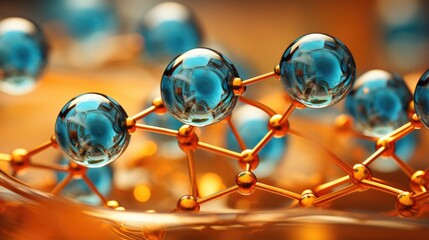 Wall Mural - abstract science background with atoms and molecules, illustration of molecular structure for backdr