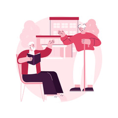 Poster - Communities for older people abstract concept vector illustration. Community for seniors, old people social activity, housing facility for elderly citizen, independent living abstract metaphor.