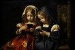 portrait of girls and boys playing with phones