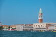 Sea view of the Campanile bell tower on St. Mark's square in center of Venice, Italy