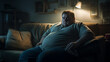 © l1gend - an overweight man sitting on the sofa