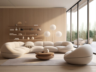 Soft curves and organic shapes furniture design with rounded lines