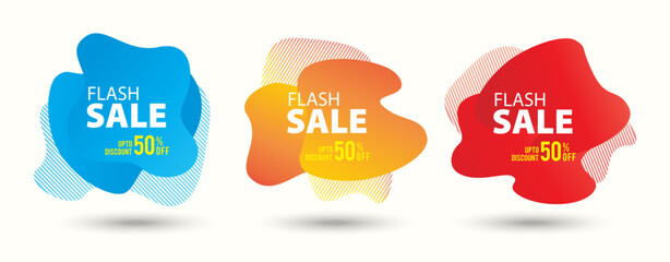 Dynamic fluid mobile for sale banners. Sale banner template design, Flash sale special offer set can use for instagram, facebook, and social media network