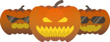 Halloween Day Pumpkin Three Musketeers Vector Illustration