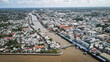 The aerial view of the Mekong Delta in Southern Vietnam