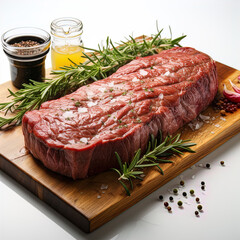 Wall Mural - A perfect raw steak, on a clear background