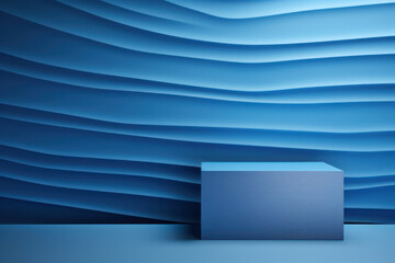 Canvas Print - Vibrant Dimensions: Abstract 3D Rendering in Blue, a Mesmerizing Interplay of Colors and Depth