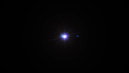 Wall Mural - abstract loop center beautiful white glow star optical flare shine light flickering animation backgr