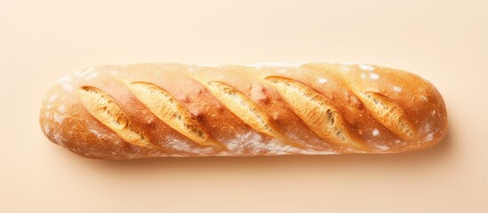 Poster - Fresh bread on a isolated pastel background Copy space