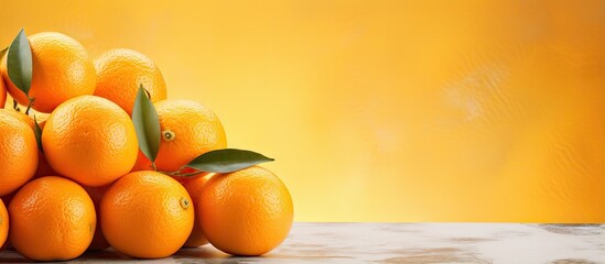 Poster - isolated oranges shallow depth of field isolated pastel background Copy space