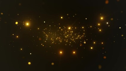 Wall Mural - Abstract motion background shining gold particles. Shimmering Glittering Particles With Bokeh. Popular, modern, christmas, new year, holliday, wedding background, 2026/2025. loop video animation