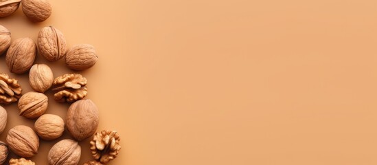 Poster - Copy space with isolated walnuts