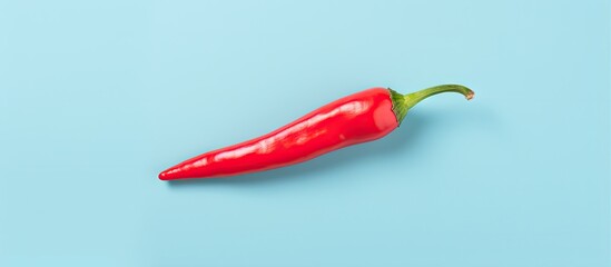 Aufkleber - Lonely hot pepper on isolated pastel background Copy space