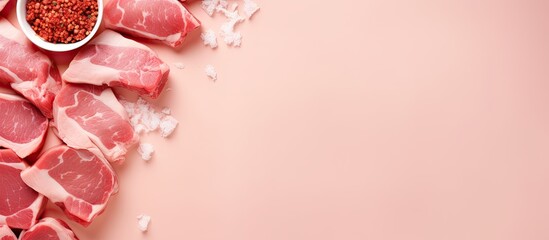 Poster - Shabus pork isolated pastel background Copy space