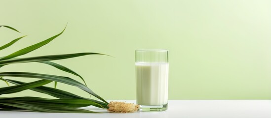 Aufkleber - Pandan milk with isolated pastel background Copy space