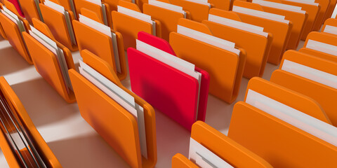 Office file folders. Business data concept