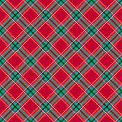 Poster - Patchwork textile pattern. Seamless plaid design background. Merry Christmas cozy pattern.