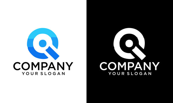 Q I initial logo design vector template