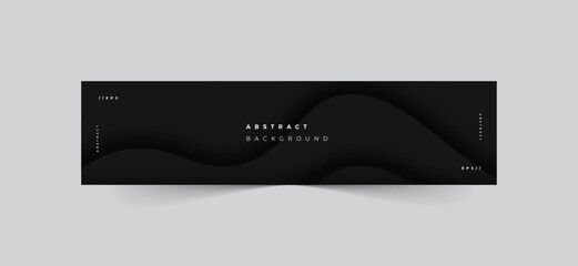 Wall Mural - Black linkedin banner abstract background