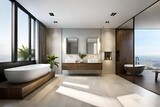 Fototapeta  - modern bathroom with furniture