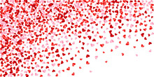 Paper Cut Red Heart Symbols Beautiful Vector Background. Wedding Decorative S. Postcard