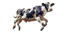 A Cow Jumped Over The Moon In A Story Book-themed, Photorealistic Illustration In A Transparent PNG, Cutout, And Isolated. Generative Ai