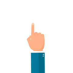 Poster - Hand showing index finger. Pay Attention or make a choice concept. Hands gesture of man pointing or touching something. vector