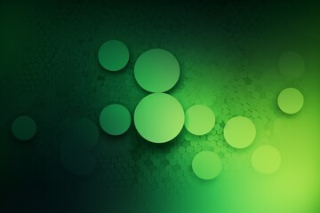 Wall Mural - A colorful abstract composition with circular shapes on a green and black background